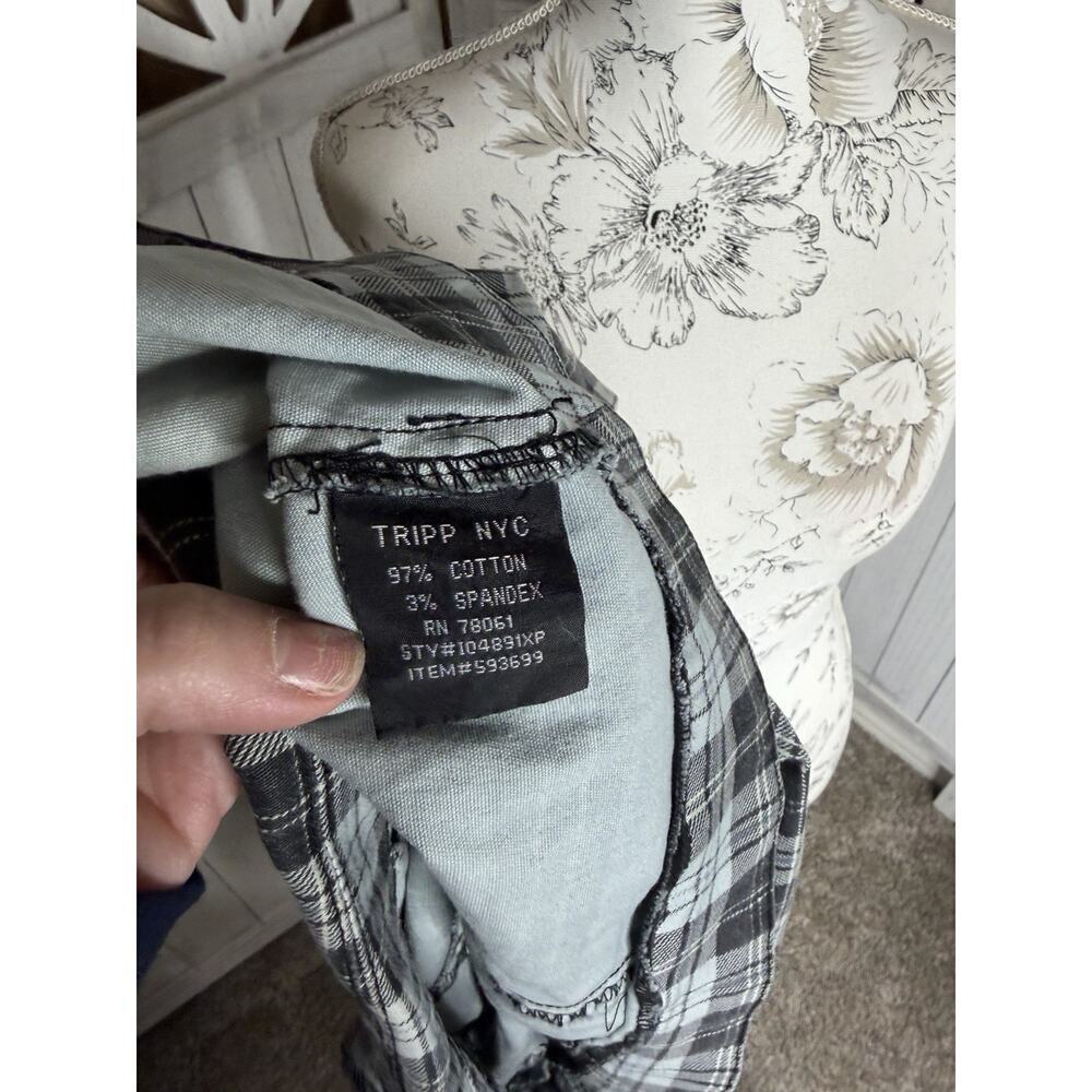 Tripp NYC Jacket Womens 2 Apx US Large Gray Black Plaid Cropped - Picture 4 of 6